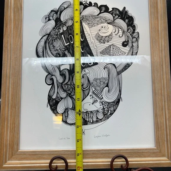 Signed Black And White Kraljevic Framed Photograph Artwork “Lost At Sea”.